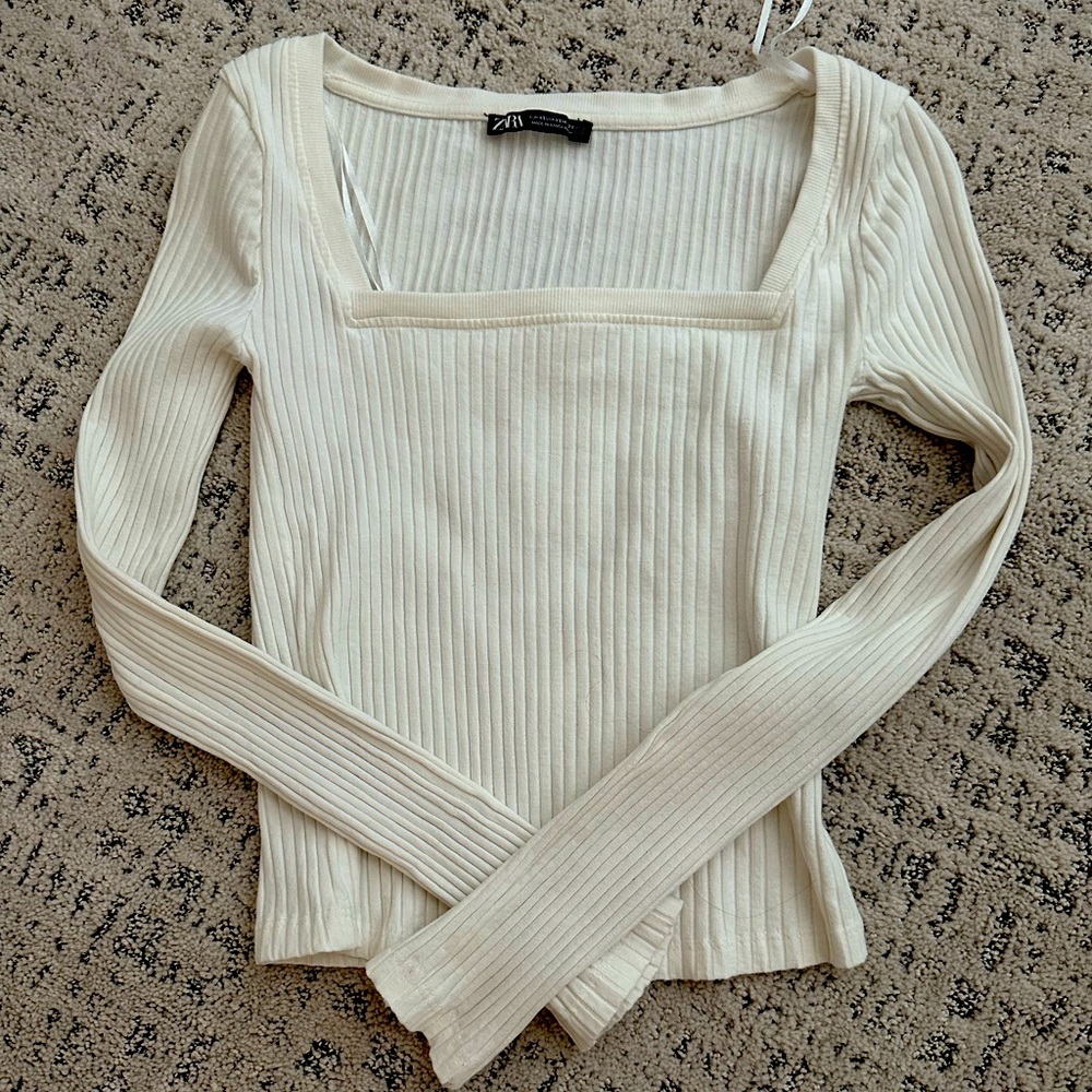 zara square neck long sleeve